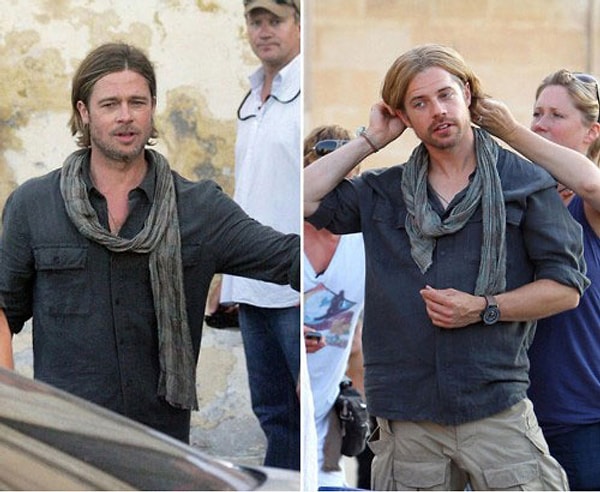 11. Брэд Питт и его дублер — "Война миров Z"