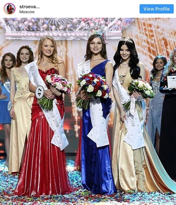 7. Наталья Строева заняла третье место на национальном конкурсе красоты "Мисс Россия" в 2018 году и получила звание "2-я Вице-Мисс Россия".