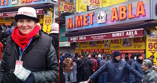 Talihini, uğurunu hala koruyan Nimet Abla Gişesi; Eminönü, Bakırköy ve Sirkeci'de şans dağıtmaya devam ediyor. Kim bilir belki de bu yıl Nimet Abla'nın uğurlu eli size dokunur :)