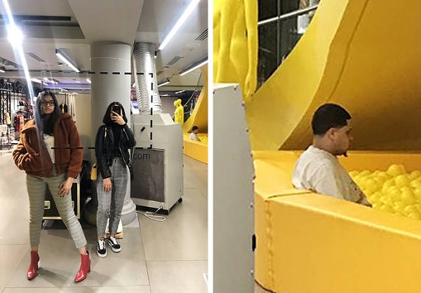 6. Кто-то делает селфи, а кто-то рассуждает о смысле жизни в детском бассейне с шариками