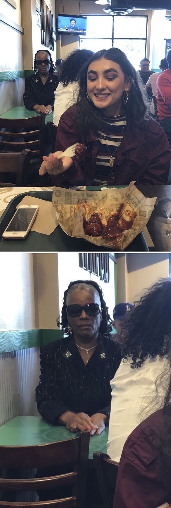 21. Когда официант приносит кому-то его еду, хотя ты заказывал раньше