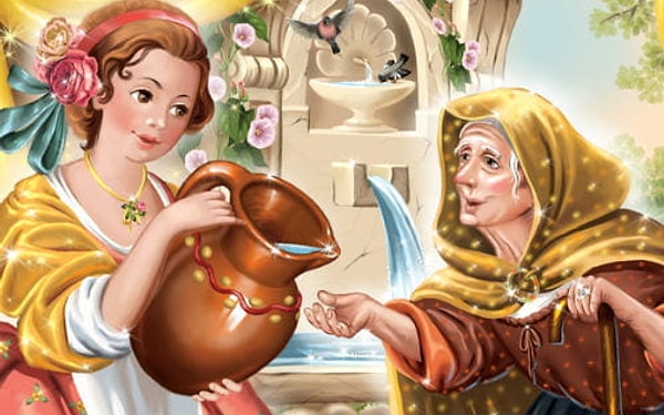 6. Что подарила волшебница девушке за доброту в сказке "Подарки феи"?