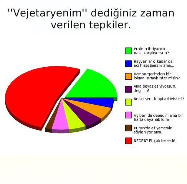 5. Vejetaryen olduğunuzu birileriyle paylaştığınızda verilen tepkiler (Özet):