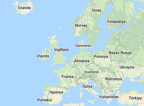 Bildiğimiz Avrupa haritası aslında şöyle: