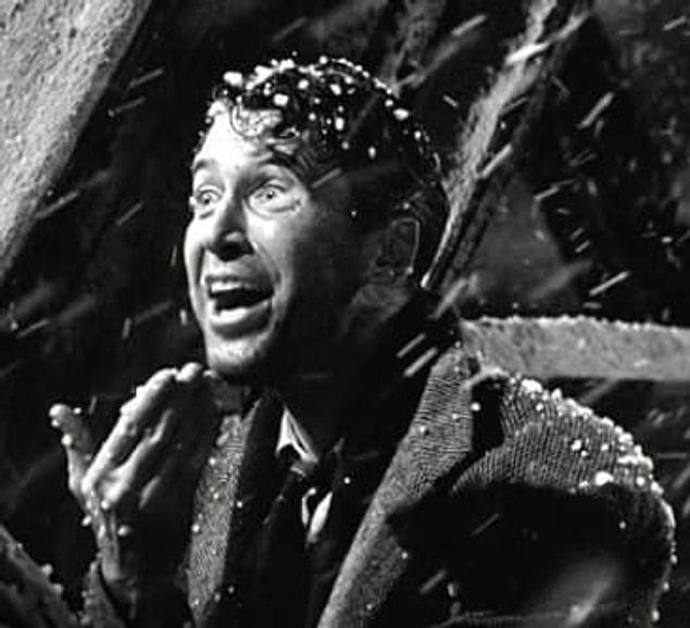 7. In It's a Wonderful Life, a new type of artificial snow is used because the current movie method was too noisy.