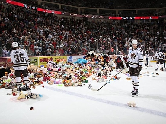 ABD'de Geleneksel Olarak Yapılan Sahaya Oyuncak Ayı Atma Uygulamasından Muhteşem Görüntüler