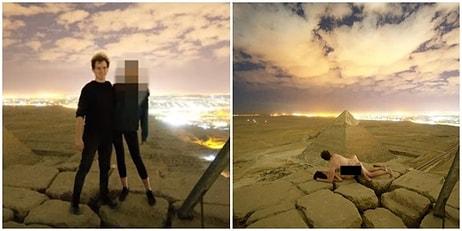 Tüm Dünya Bu Videoyu Konuşuyor: Mısır Piramidi Üzerinde Seks Yapan Çift!