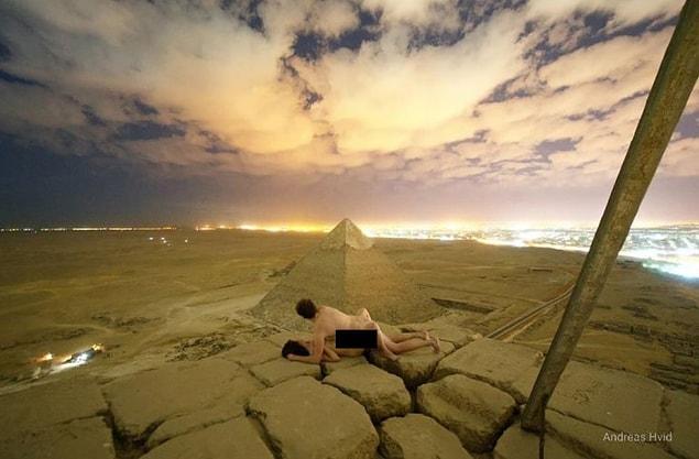 However, climbing on the pyramids is against the law and his action was also founded a violation of public morality.