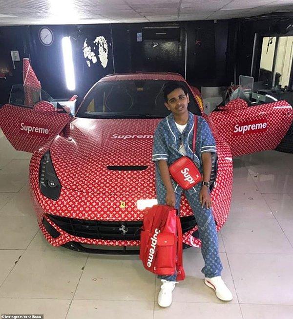 Rashed geçen sene de 200.000 pound değerindeki doğum günü hediyesi Ferrari ile manşetleri süslemişti.