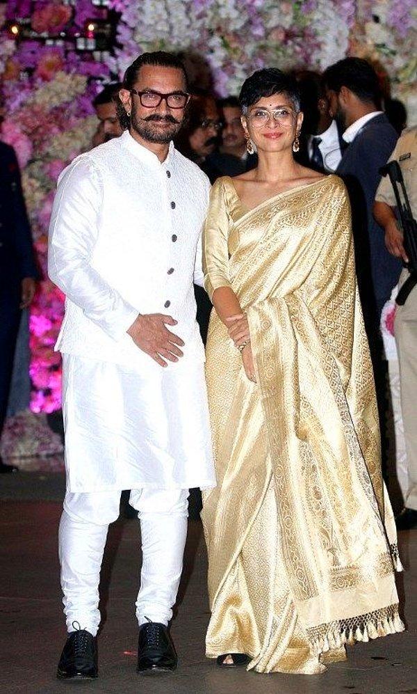 Rüya gibi düğüne kimler mi katıldı? Buyurun, Amir Khan ve eşi Kiran Rao Khan.
