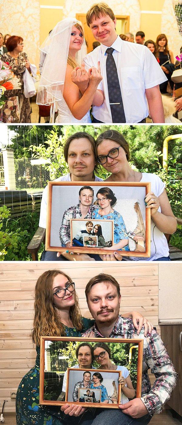9. "2013 yılında evlendik. O yıldan beri aynı fotoğrafı çekiyoruz."