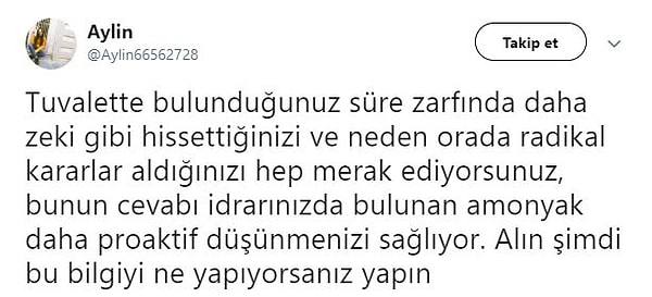 3. Tuvalete girince öğrenilmiş bu bilgi.