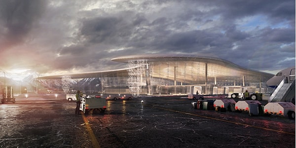 4. А зона обслуживания вокруг аэропорта, включая парковку, будет озеленена местными породами деревьев.