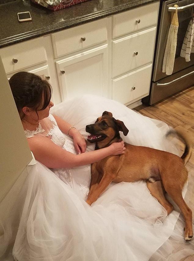 21. “My wife and fur baby after the ceremony”