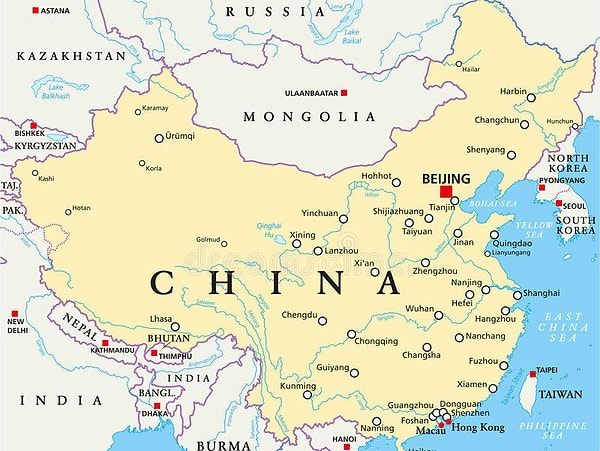 15. С востока на запад длина Китая равна расстоянию между Англией и Нигерией