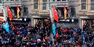 İstiklal Caddesi'ndeki GS Store Mağazasına Trabzonsporlu Taraftarlardan Saldırı