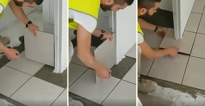 İşini Layığıyla Yaparken Hipnotize Eden Fayans Ustası