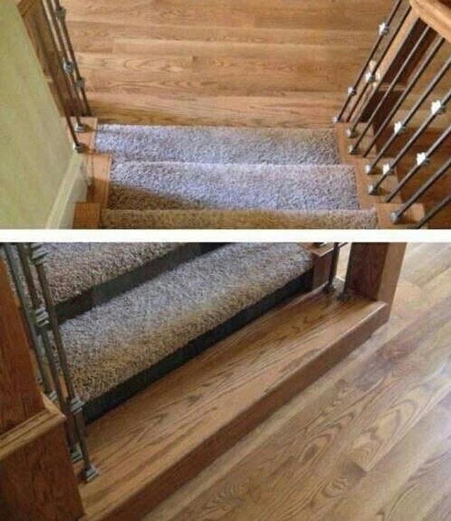 18. Whoever was in charge of carpeting these stairs: