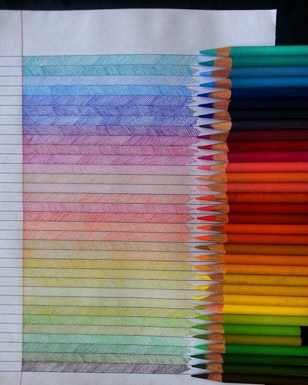 11. Те, у кого набор из 36 карандашей, наверняка пробовали что-то подобное)