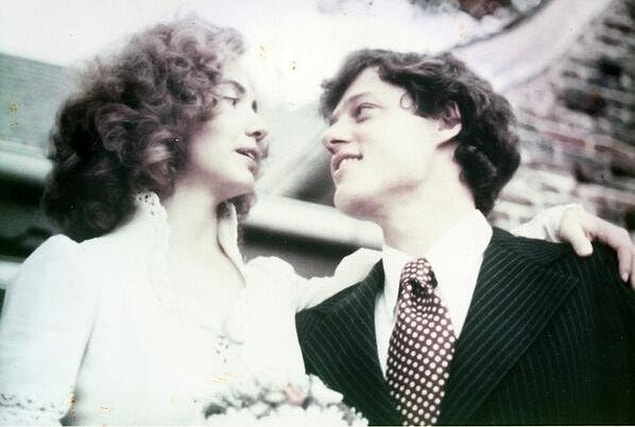 8. Bill and Hillary Clinton on their wedding day, 1975