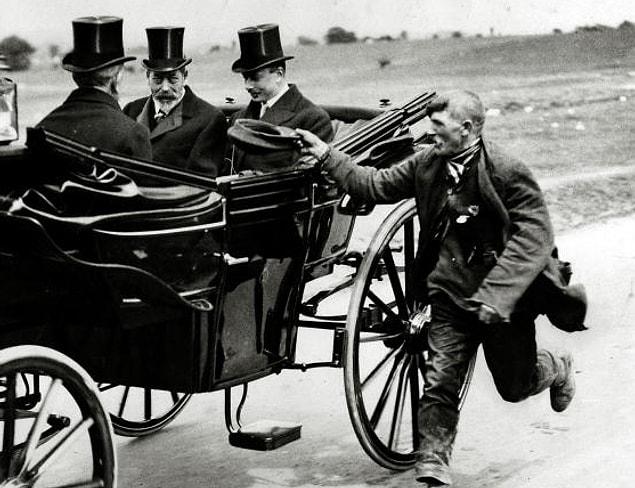6. A poor man wants money from King George V