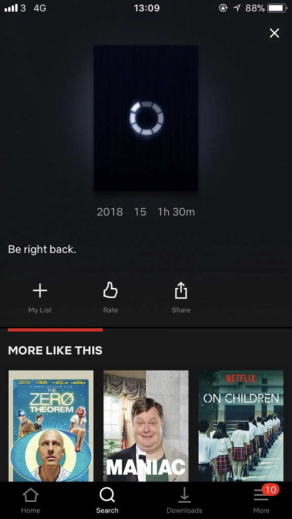 Netflix Ten Heyecanlandiran Black Mirror Sinyali 90 Dakikalik