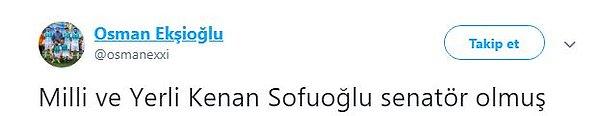 Sofuoğlu'nun kartvizitinde 'senatör' yazması sosyal medyada da konuşuluyor...