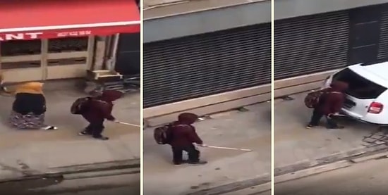 Burası Türkiye: Görme Engelli Genç, Kendine Ait Yolda Yürürken Kafasını Arabaya Çarptı!