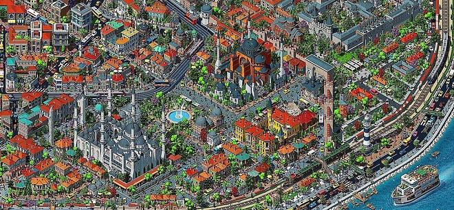 Tarık Tolunay'ın Tüm Detaylarıyla İstanbul'u Çizdiği 200 Milyon Piksellik İllüstratif Harita: Fractal İstanbul