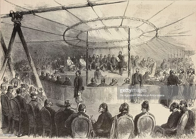 Bu sorgulamalardan sonra 27 Haziran 1881'de Yıldız Mahkemesi sarayın bahçesinde kurulan büyük bir çadırda toplandı.