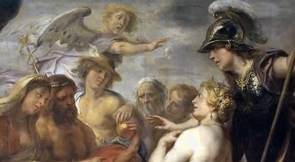 3. Что было написано на яблоке, из-за которого поссорились Гера, Афина и Афродита?