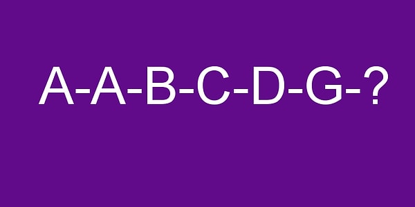 5. Вспомним английский алфавит? Какая буква должна быть на месте вопроса?