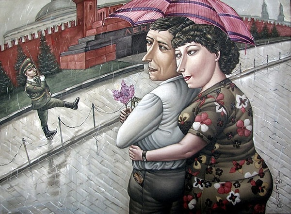 8. "Там, в СССР, было мое детство, там были все живы, было мне хорошо с ними… Вот и рисую, всё просто. Да и сейчас всё так же. Те же люди, те же проблемы на бытовом уровне"