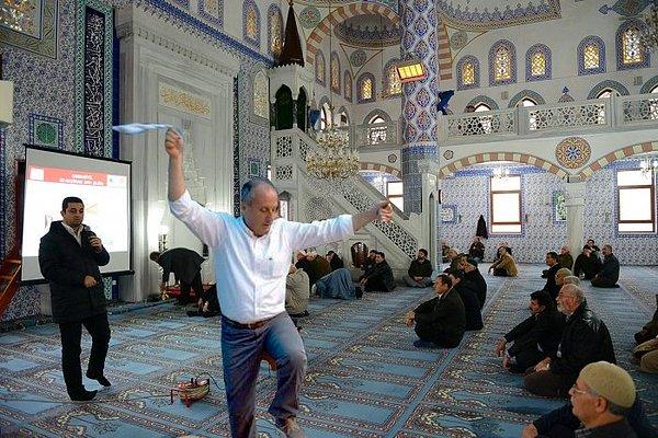 Fotoğrafın Muharrem İnce’nin camide halay çektiğini gösterdiği iddiası.