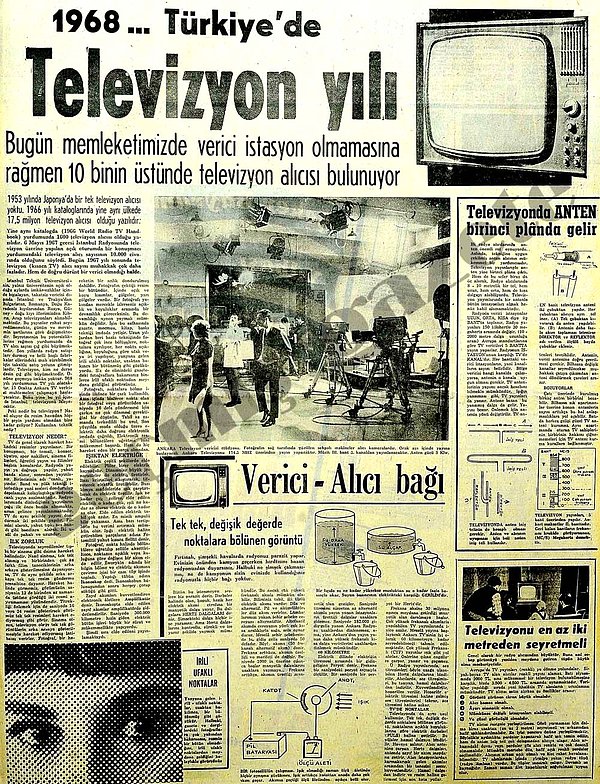 3. 1968 Türkiye'de televizyonun yılı olacakmış. Ancak altyapı o dönemler pek de yeterli değil.