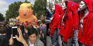 2018'in İlginç Eylemleri: Trump Balonu, Yakılan Dolarlar ve Protesto Amaçlı Yenen Portakallar