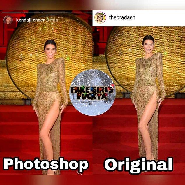 12. Kendall Jenner'ın photoshop ile belini incelttiği daha önce de ortaya çıkmıştı.