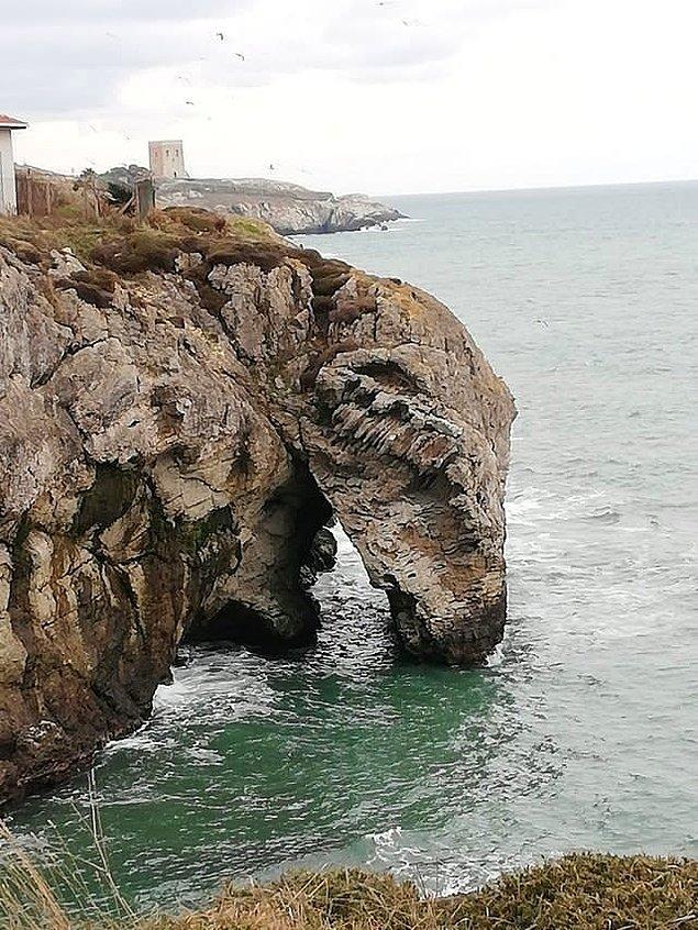 4. Denizden su içen bir hayvana benzeyen bu kaya: