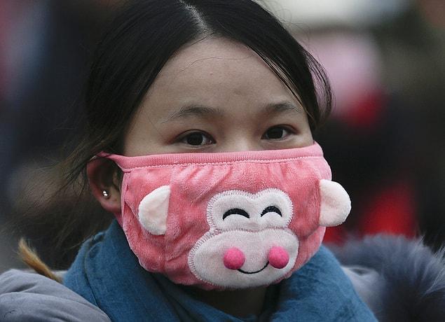 9. Many residents of China have to wear medical masks due to over-polluted air.
