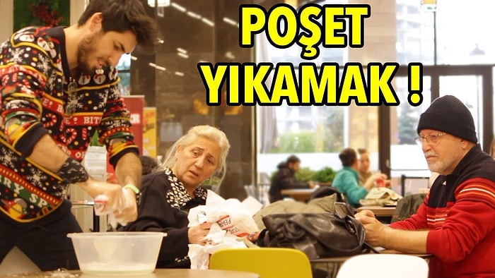 Paralı Poşet Uygulamasını Ti'ye Almak İçin Poşetleri Köpükle Yıkayıp Yeniden Kullanan Gence İnsanların Tepkileri