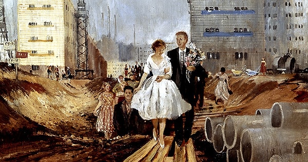 6. Эта картина тоже создавалась в этот период. Называется она "Свадьба на завтрашней улице". Как звали художника?