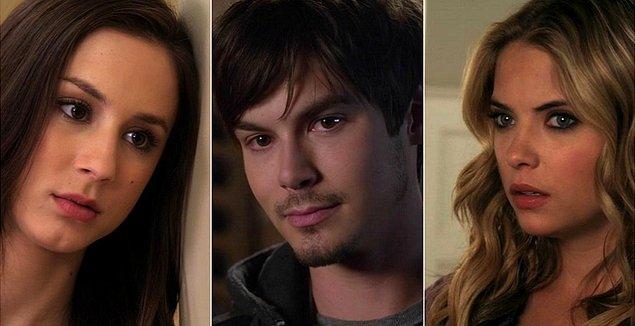 11. "Pretty Little Liars" (Küçük Tatlı Yalancılar): Caleb, Spencer ve Hanna