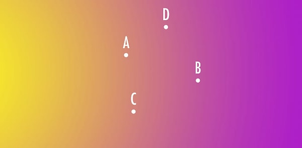 5. Определите точку, с которой начинается переход в розовый