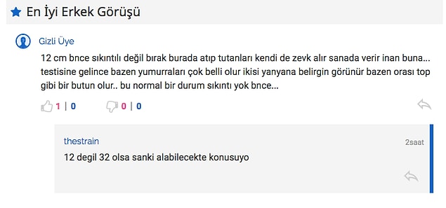 En iyi erkek görüşü olarak bu yanıt seçildi.