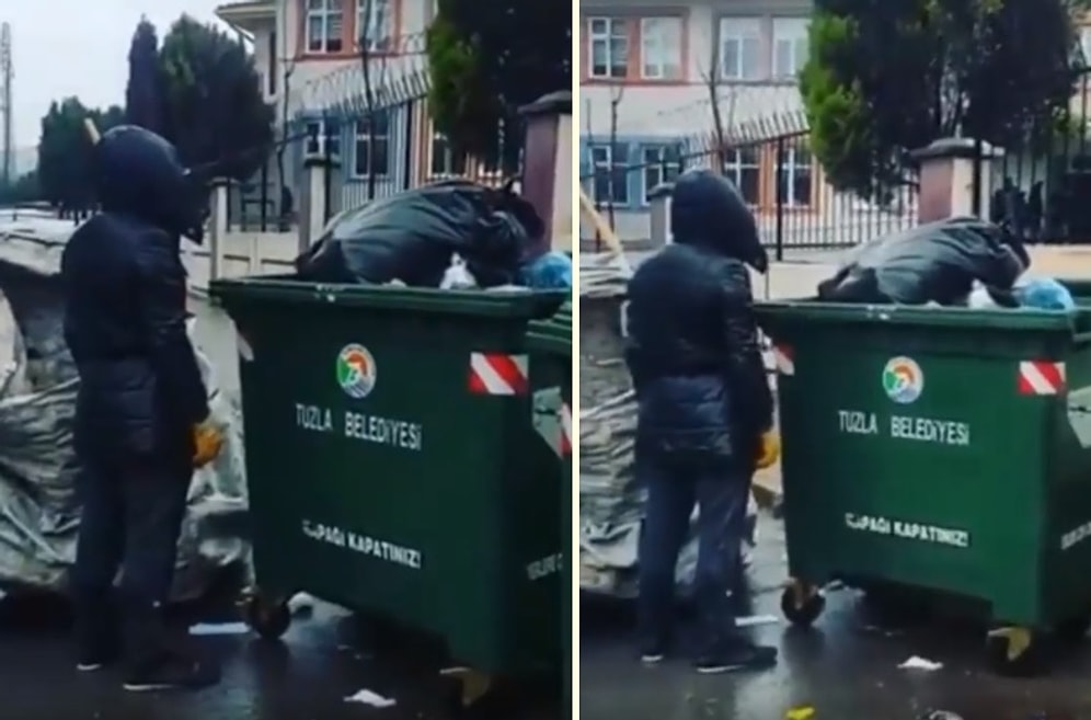 Kağıt Toplarken Okulda İstiklal Marşı Okununca Saygı Duruşuna Geçen Adam!