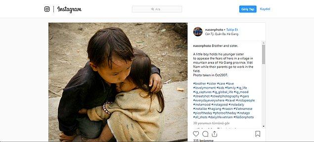 Fakat fotoğrafın Doğu Türkistan’da Çin’in işkence ve zulmünden kaçan iki kardeşi gösterdiği iddiası doğru değil. Fotoğrafın orijinali 2007 yılında Vietnam’ın kuzeydoğusunda bulunan Ha Giang eyaletinde Vietnamlı fotoğrafçı Na Son Nguyen tarafından çekildi.