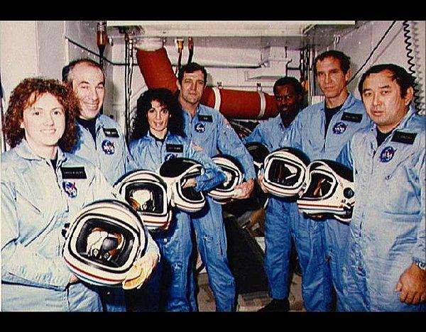 46. Uzay mekiği Challenger misyonu STS 51-L ekibi.