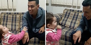 İşitme Engelli Babasıyla İşaret Dilinde İletişim Kurmaya Çalışan 1 Buçuk Yaşındaki Çocuk