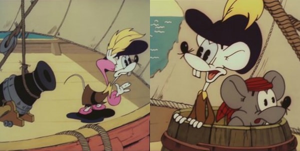 1. Рубашка у мышонка от страха превратилась из розовой в коричневую