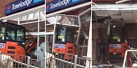 Ücreti Ödenmediği İçin Kepçeyle Otele Daldığı İddia Edilen İnşaat İşçisi